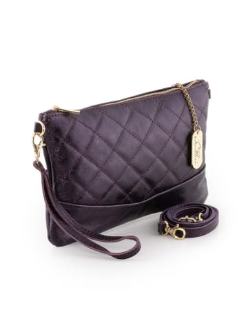 Anna Morellini Leder-Clutch in Lila - (B)27 x (H)11 x (T)3 cm