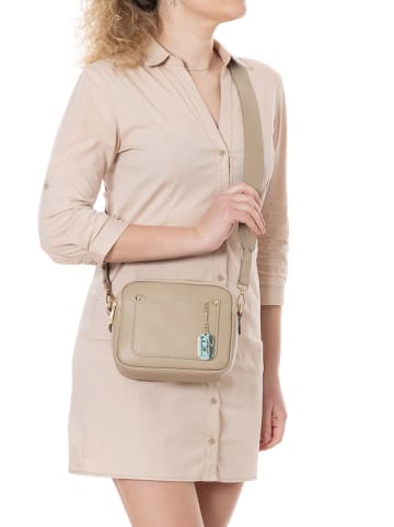 Anna Morellini Leren schoudertas "Aldina" taupe - (B)22 x (H)18 x (D)11 cm