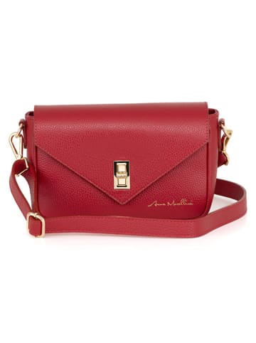 Anna Morellini Leren schoudertas "Terina" rood - (B)24 x (H)16 x (D)6,5 cm