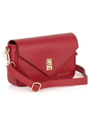Anna Morellini Leren schoudertas "Terina" rood - (B)24 x (H)16 x (D)6,5 cm