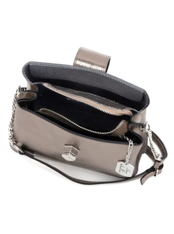 Anna Morellini Leder-Umhängetasche "Santuzza" in Gold - (B)22 x (H)19 x (T)10 cm