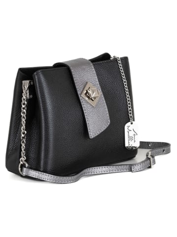 Anna Morellini Leren schoudertas "Santuzza" zwart - (B)22 x (H)19 x (D)10 cm