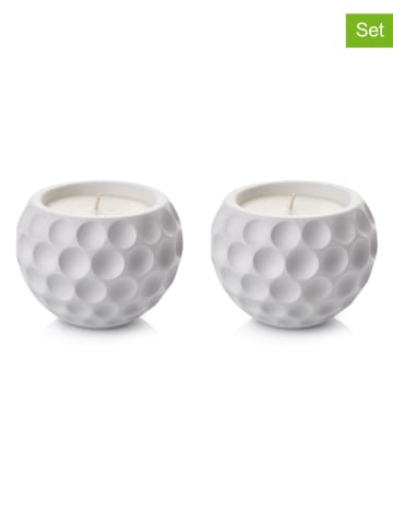 Lucky Bees Świece (2 szt.) w kolorze białym - 2x 220 g