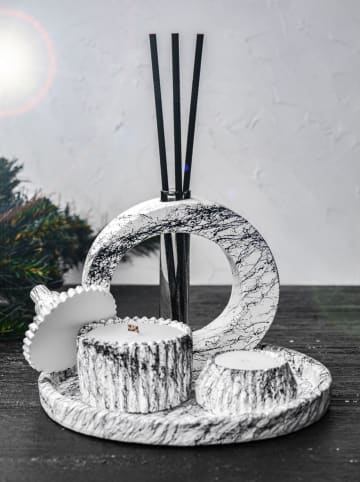 Lucky Bees 4tlg. Deko- & Duftkerzen-Set in Weiß/ Schwarz