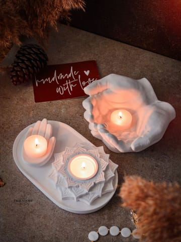 Lucky Bees 4-delige set: theelichthouders wit