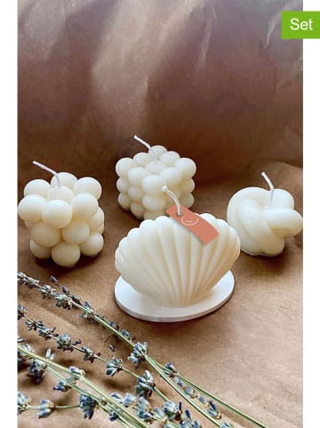 Lucky Bees 4-delige set: geurkaarsen wit