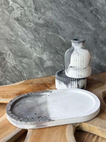 Lucky Bees 3tlg. Deko- & Kerzen-Set in Grau/ Weiß