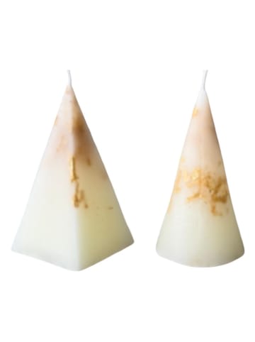Lucky Bees Świece (2 szt.) w kolorze beżowo-kremowym