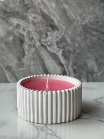 Lucky Bees Świeca w kolorze różowo-białym - 80 g