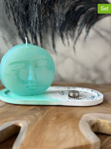 Lucky Bees 2-częściowy zestaw w kolorze turkusowo-białym