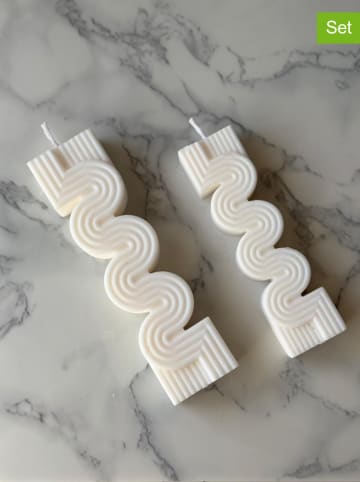 Lucky Bees 2er-Set: Kerzen in Weiß