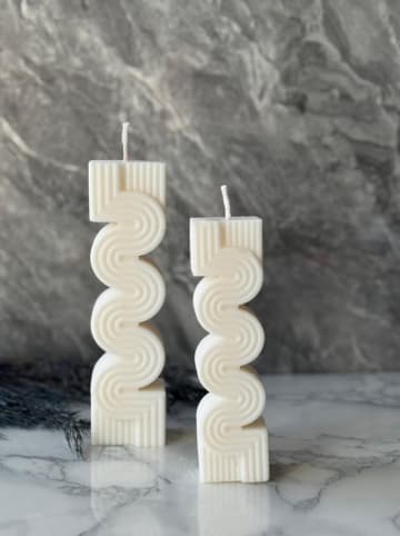 Lucky Bees 2-delige set: kaarsen wit