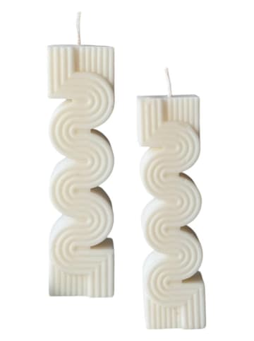 Lucky Bees Świece (2 szt.) w kolorze białym