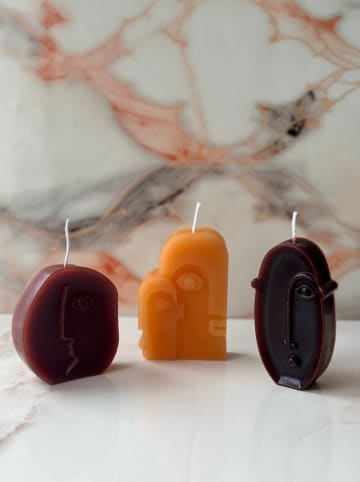 Lucky Bees 4-delige set: dienblad en kaarsen oranje/rood/wit