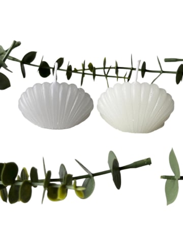 Lucky Bees 2er-Set: Kerzen in Grau/ Weiß - 2x 60 g