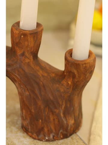 Lucky Bees 5tlg. Set: Stabkerzen & Kerzenhalter in Weiß/ Braun