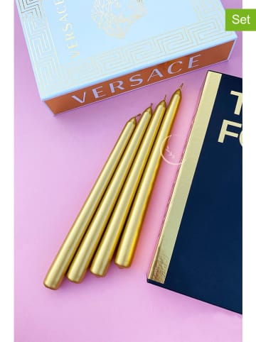 Lucky Bees Świece (4 szt.) w kolorze złotym - 4x 65 g