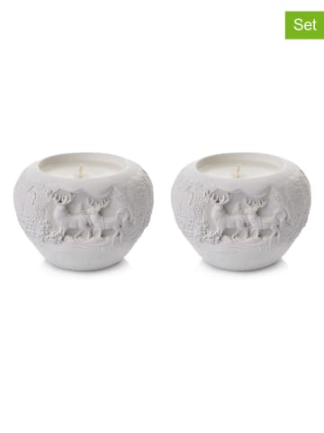 Lucky Bees 2-delige set: kaarsen wit - 2x 150 g