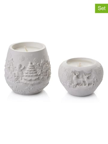 Lucky Bees 2-delige set: kaarsen wit