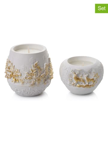 Lucky Bees 2er-Set: Kerzen in Gold/ Weiß