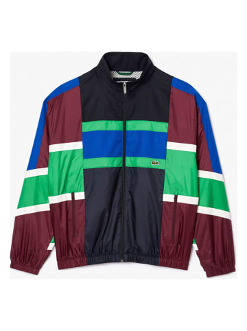 Lacoste Trainingsjacke in Bordeaux/ Schwarz/ Grün