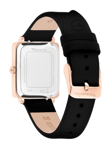 Tamaris Kwartshorloge zwart/roségoudkleurig