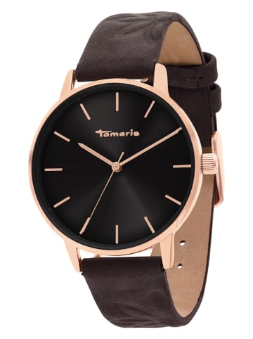 Tamaris Quarzuhr in Dunkelbraun/ Roségold
