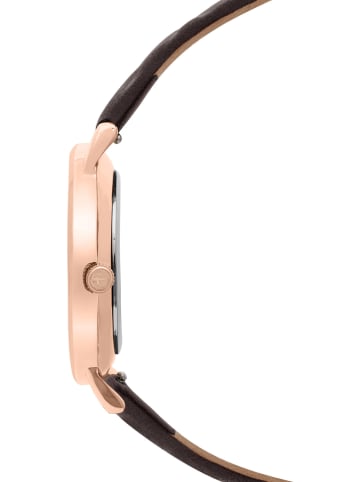 Tamaris Zegarek kwarcowy w kolorze różowozłoto-ciemnobrązowym