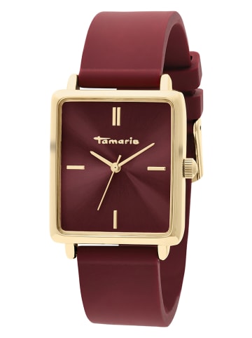 Tamaris Kwartshorloge bordeaux/goudkleurig