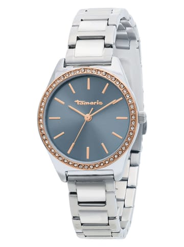 Tamaris Quarzuhr in Silber/ Blaugrau/ Gold