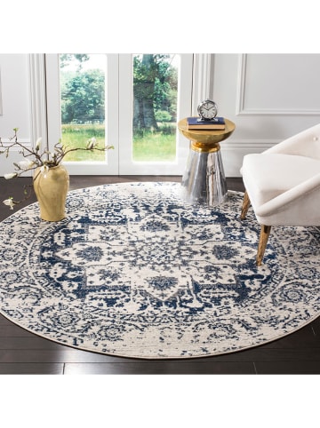 Safavieh Kurzflor-Teppich in Dunkelblau/ Creme