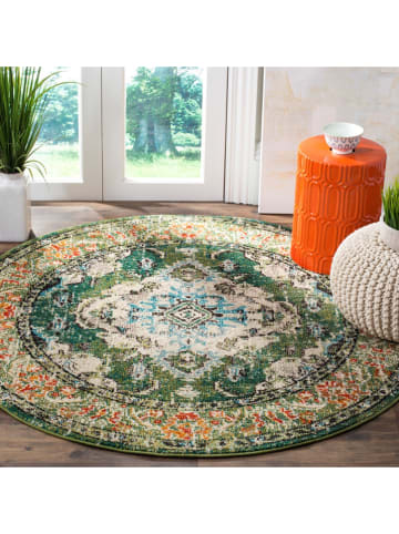 Safavieh Kurzflor-Teppich in Grün/ Hellblau