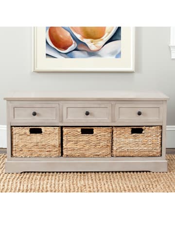 Safavieh Bank "Amanda" in Grau/ Natur - (B)106 x (H)50 x (T)39 cm