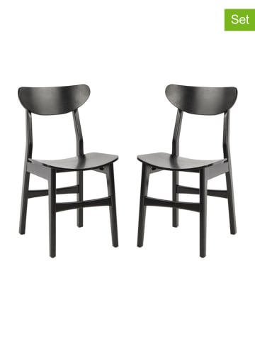 Safavieh Krzesła (2 szt.) "Lucca" w kolorze czarnym - 53 x 84 x 44 cm