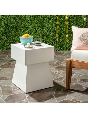 Safavieh Gartentisch "Zen" in Weiß - (H)46 x Ø 35 cm