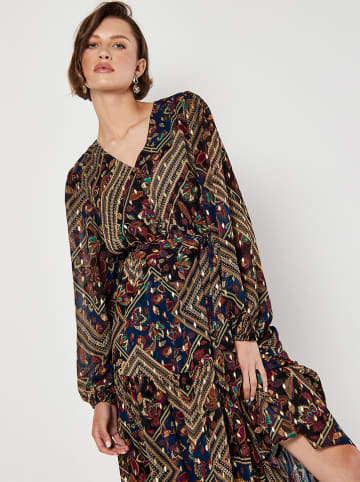 Apricot Kleid in Schwarz/ Beige/ Dunkelblau