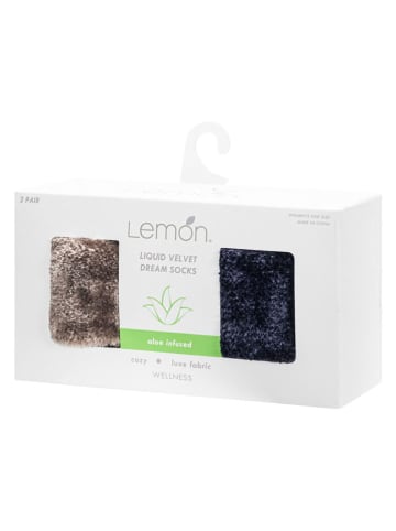 Lemon socks Skarpety (8 par) w kolorze beżowo-granatowym