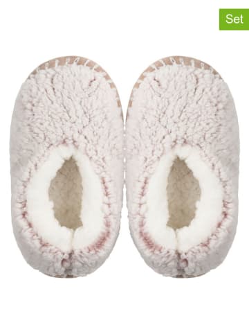 Lemon socks 3-delige set: pantoffels crème