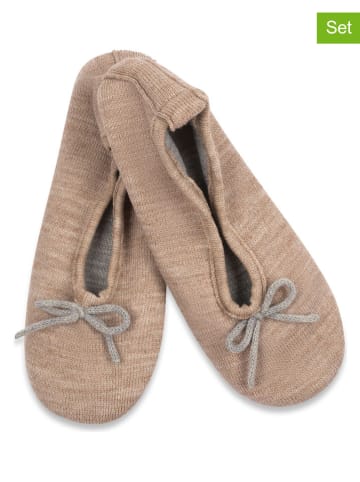 Lemon socks Kapcie (3 pary) w kolorze beżowym