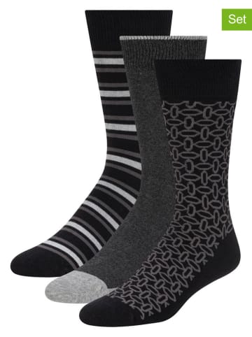 Ted Baker 3er-Set: Socken in Anthrazit/ Schwarz