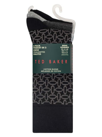 Ted Baker 3er-Set: Socken in Anthrazit/ Schwarz