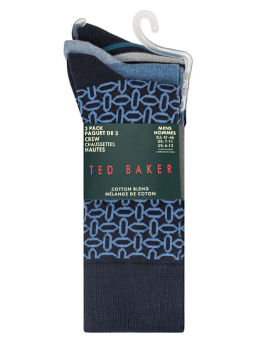 Ted Baker 3er-Set: Socken in Blau/ Dunkelblau
