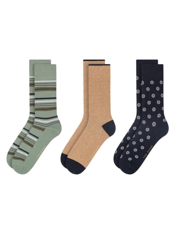 Ted Baker 6er-Set: Socken in Grün/ Beige/ Dunkelblau