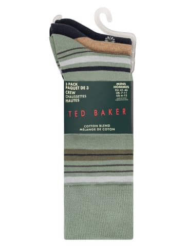 Ted Baker 6er-Set: Socken in Grün/ Beige/ Dunkelblau