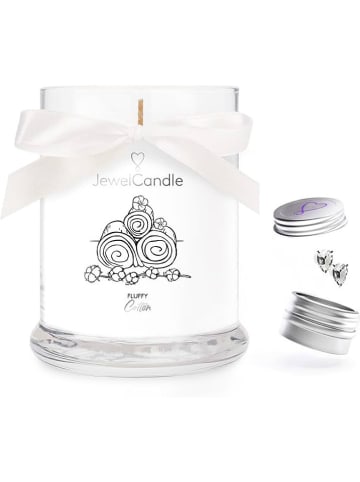 Juwelkerze Duftkerze mit Ohrringen "Fluffy Cotton" - 250 g