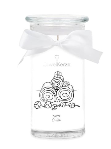 Juwelkerze Świeca zapachowa "Fluffy Cotton" z kolczykami - 400 g
