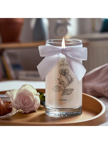 Juwelkerze Duftkerze mit Ohrringen "Morning Rose" - 400 g