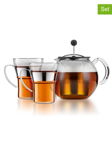 bodum 3-częściowy zestaw "Assam" w kolorze srebrnym