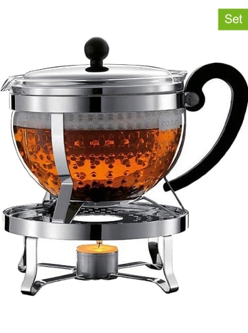bodum 2tlg. Teebereiter-Set "Chambord" in Schwarz/ Chrom - 1,3 l