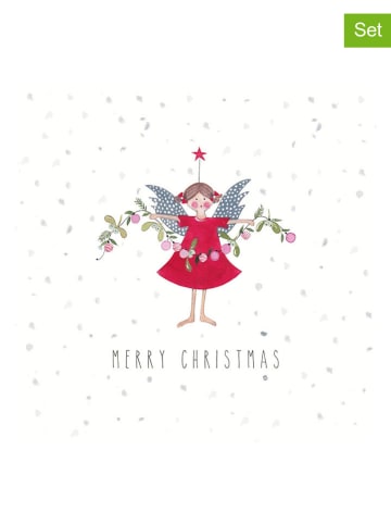 ppd Serwetki (40 szt.) "Angelina" w kolorze biało-czerwonym